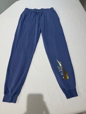 Nike Navy Sweatpants with Gold Swoosh